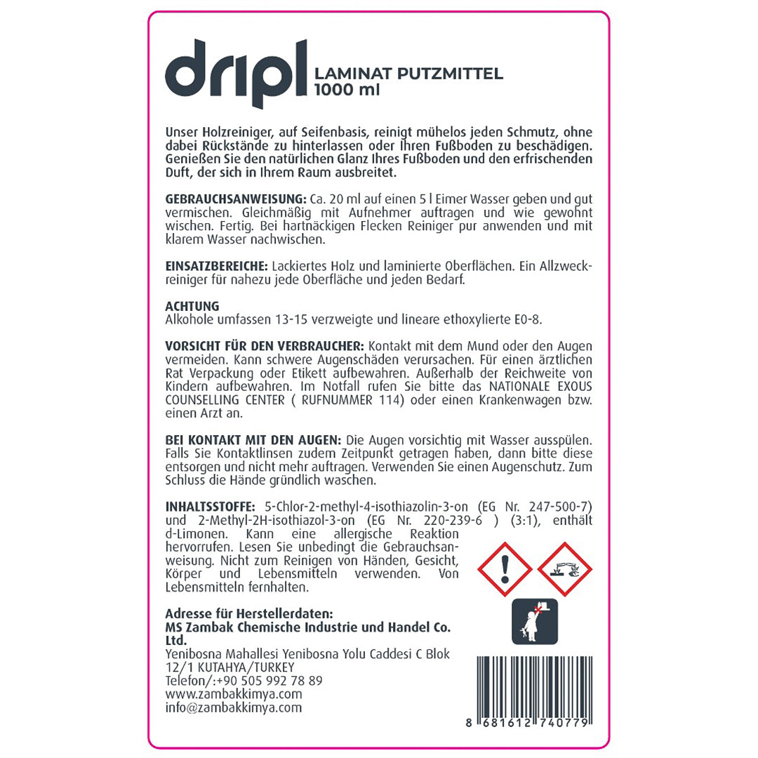 Dripl Laminat Reinigungsmittel 1000ml